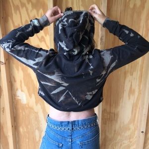 Bleached Cropped Hoodie